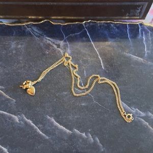 18” necklace with heart, cross, and anchor charms